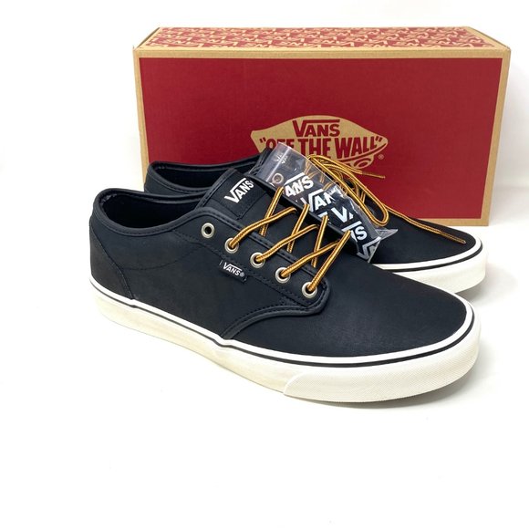 VANS Atwood Shoes Men's Leather Black Casual Low Top Skate Sizes VN0A327L68X - Picture 3 of 9